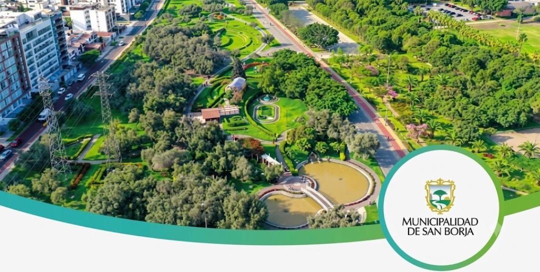 Vista aérea de los parques y edificios del distrito de San Borja